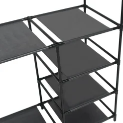Vaatenaulakko teräs ja kuitukangas 87x44x158 cm musta