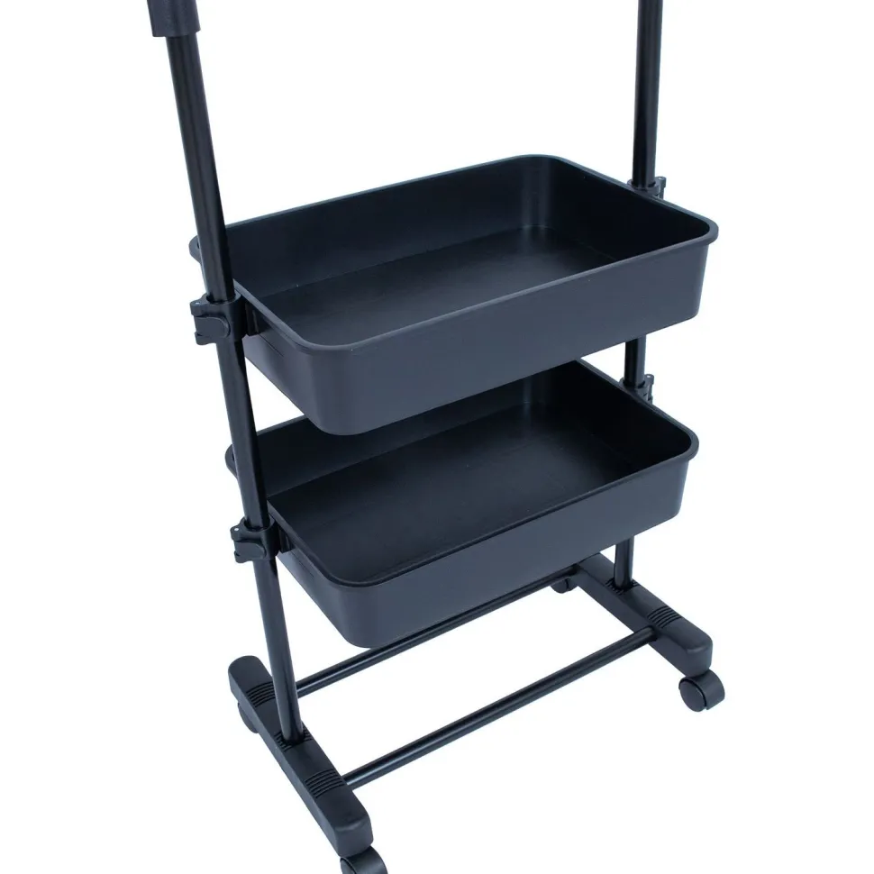 Vaateteline Home4You FERGUS 47-77x29x92-165 cm, musta