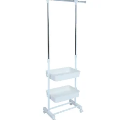 Vaateteline Home4You FERGUS 47-77x29x92-165 cm, valkoinen