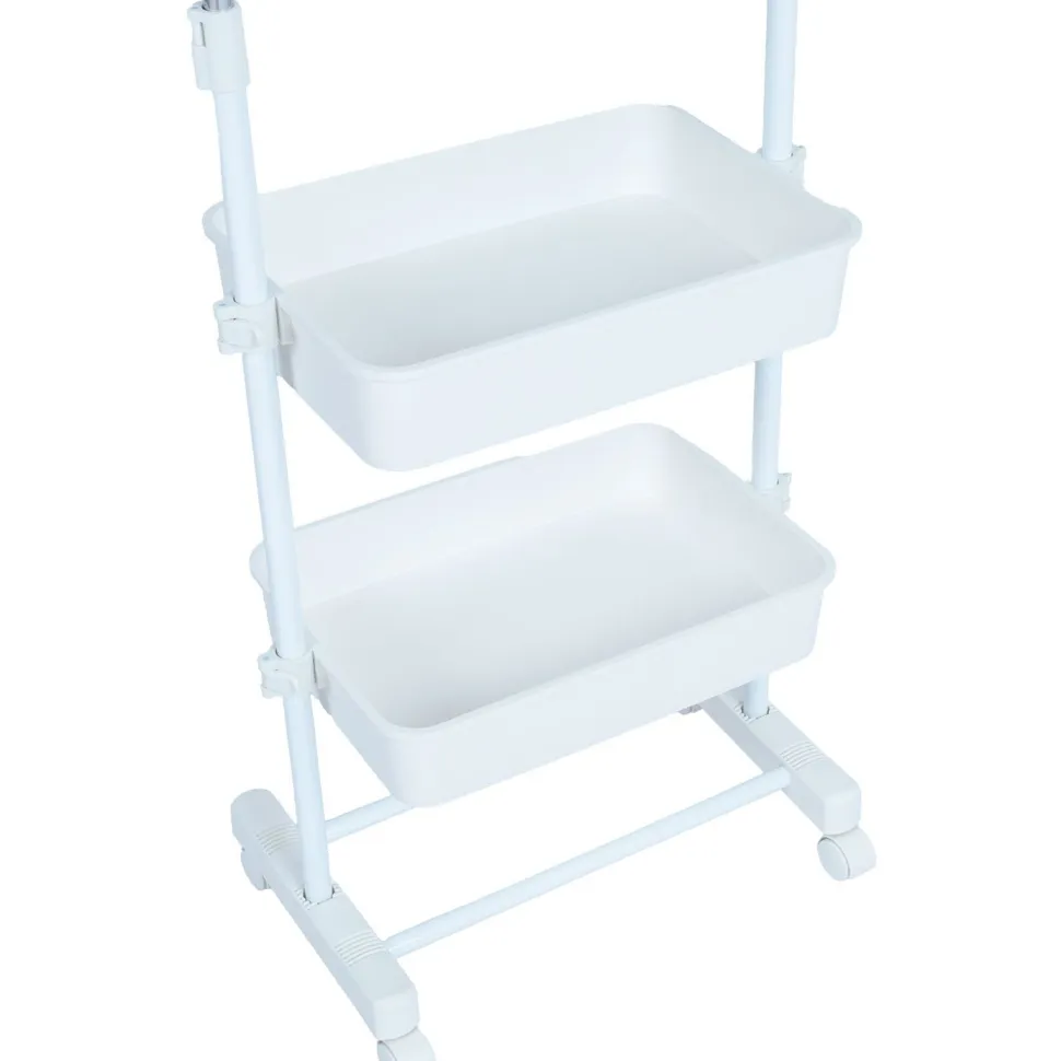 Vaateteline Home4You FERGUS 47-77x29x92-165 cm, valkoinen