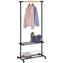 Vaateteline Home4You Forest 80x36x165cm musta/tammi