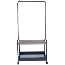 Vaateteline Home4You Fraser 74x35x165cm, musta
