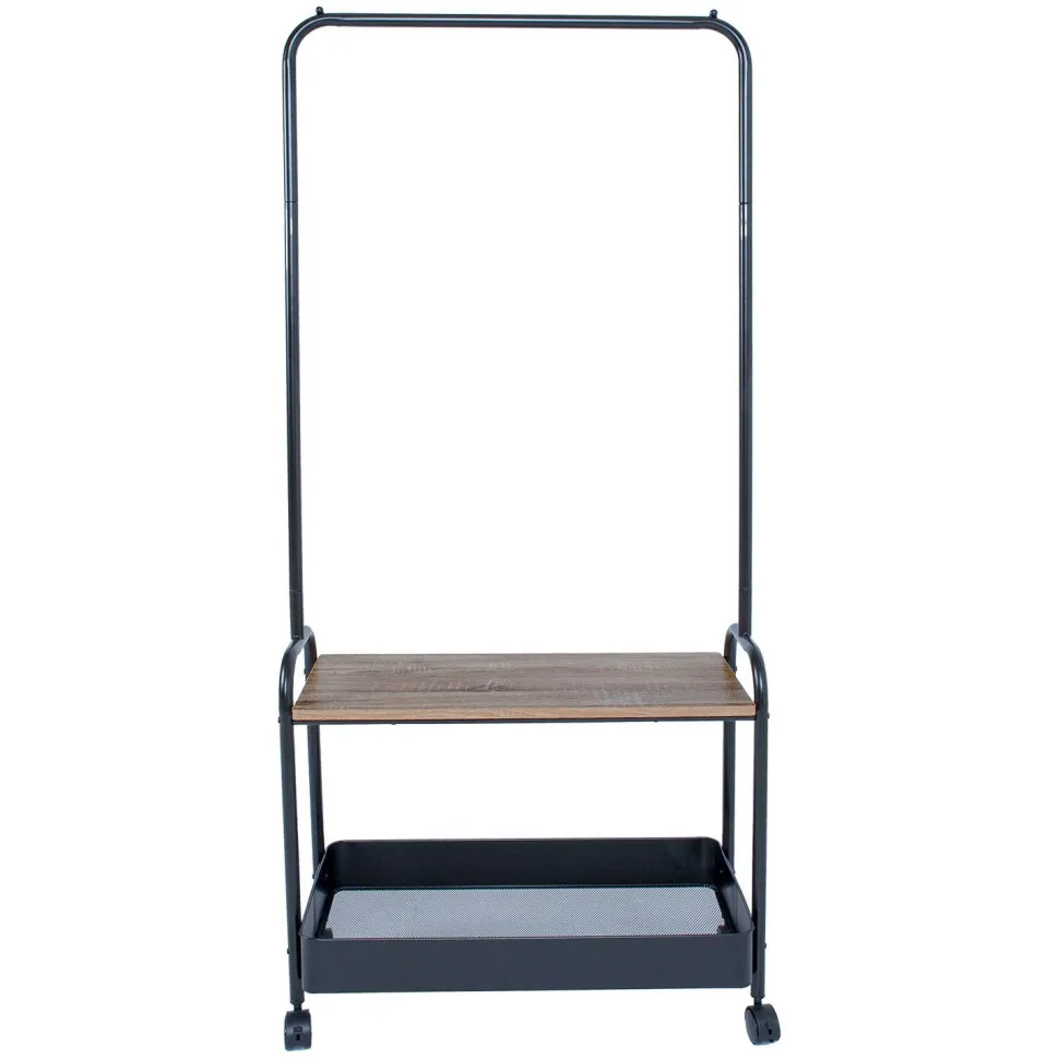 Vaateteline Home4You Fraser 74x35x165cm, musta