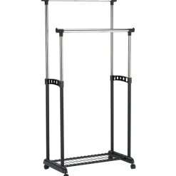 Vaateteline Home4You FRY kromi 83x43x93,5/168 cm, teräs, muovi, harmaa