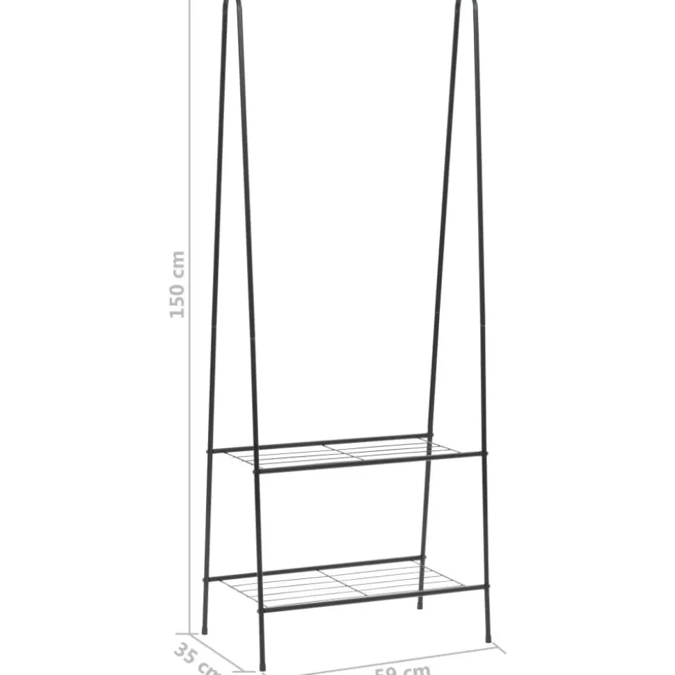 Vaateteline 59x35x150 cm musta