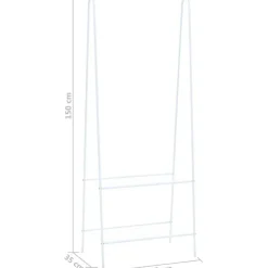 Vaateteline 59x35x150 cm valkoinen