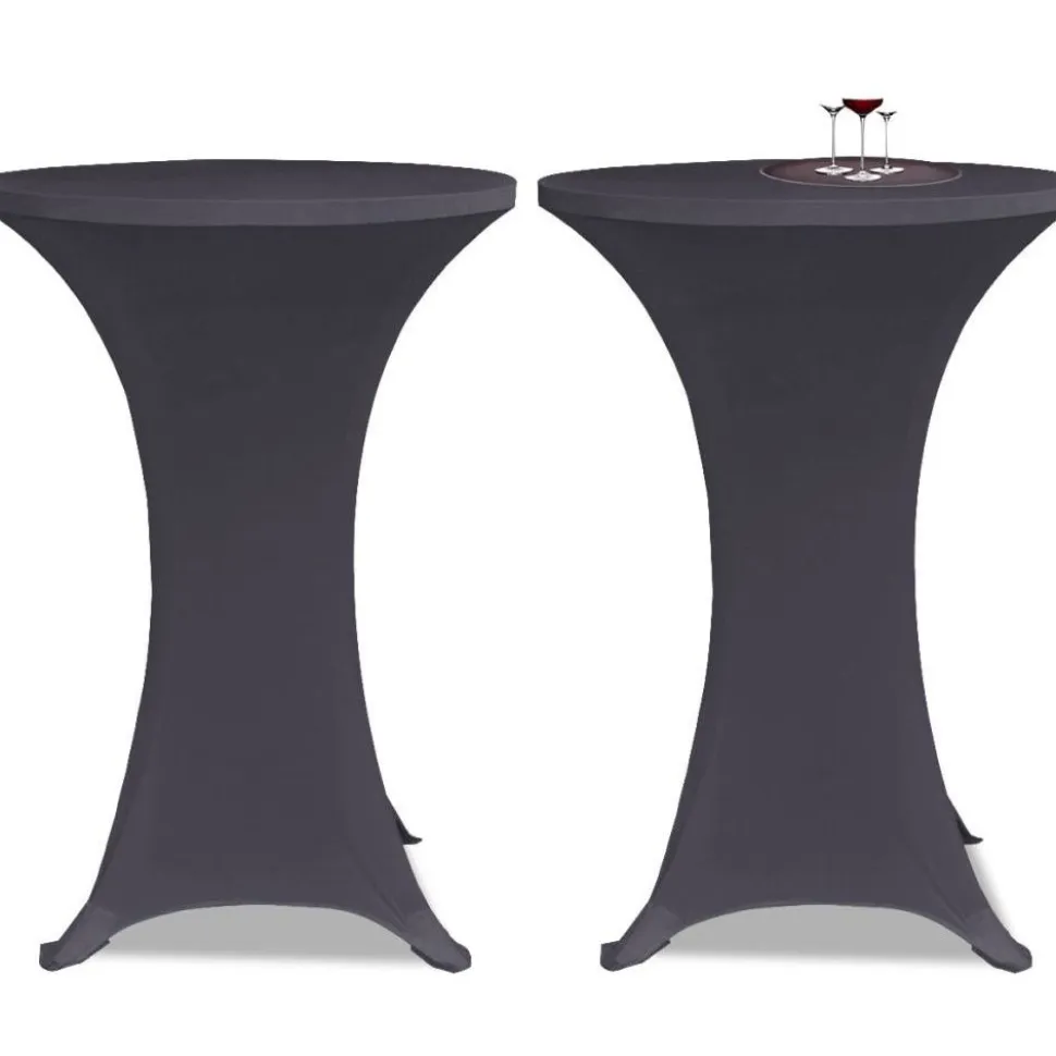 Venyvä pöydänsuoja 2 kpl 80 cm antrasiitti