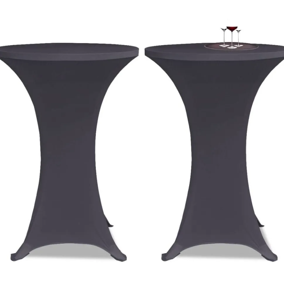 Venyvä pöydänsuoja 4 kpl 80 cm antrasiitti