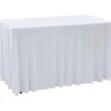 Venyvät pöytäliinat 2 kpl helmalla 183x76x74 cm valkoinen