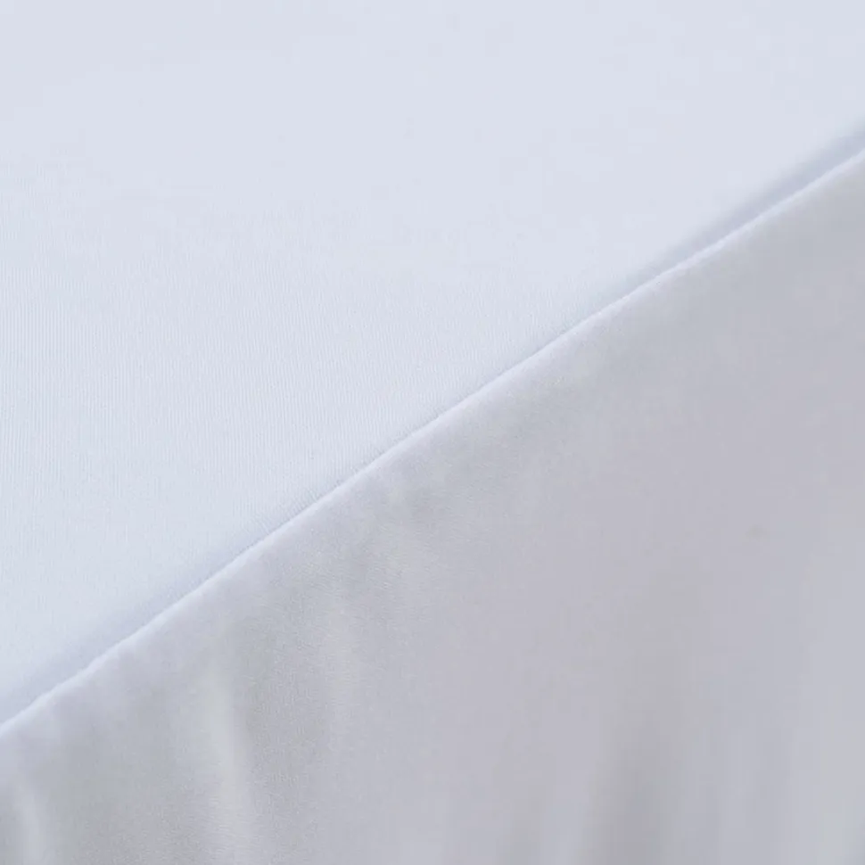 Venyvät pöytäliinat 2 kpl helmalla 183x76x74 cm valkoinen