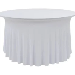 Venyvät pöytäliinat 2 kpl helmalla 180 x 74 cm valkoinen