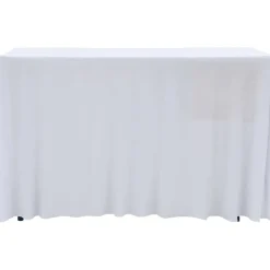 Venyvät pöytäliinat 2 kpl helmalla 120x60,5x74 cm valkoinen