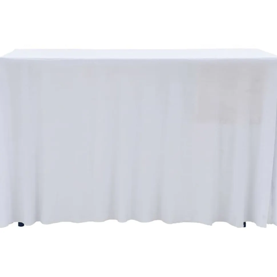 Venyvät pöytäliinat 2 kpl helmalla 120x60,5x74 cm valkoinen