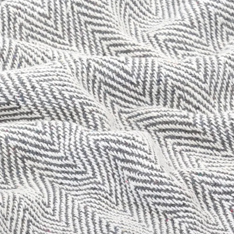 Viltti puuvilla kalanruotokuvio 125x150 cm harmaa