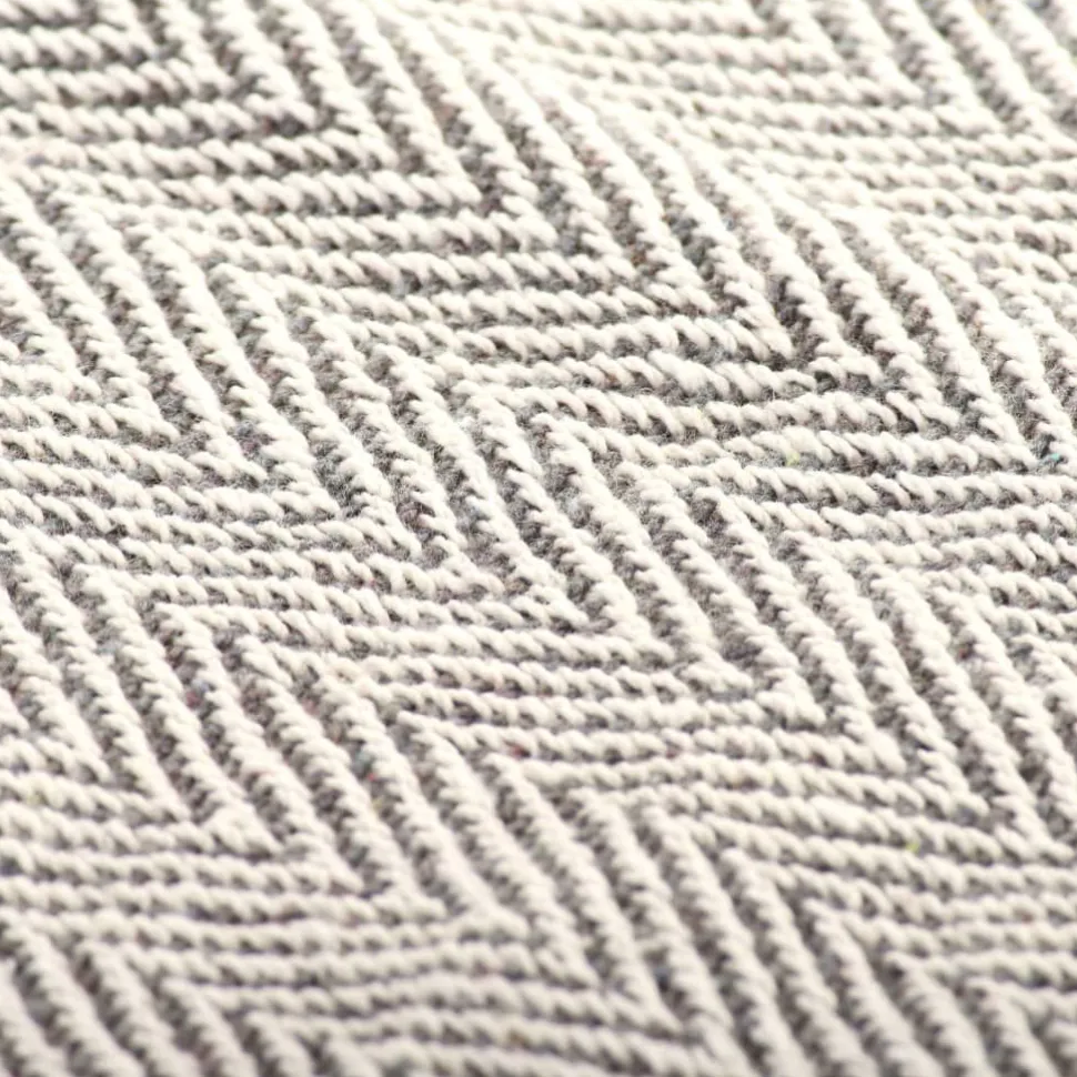 Viltti puuvilla kalanruotokuvio 160x210 cm harmaa