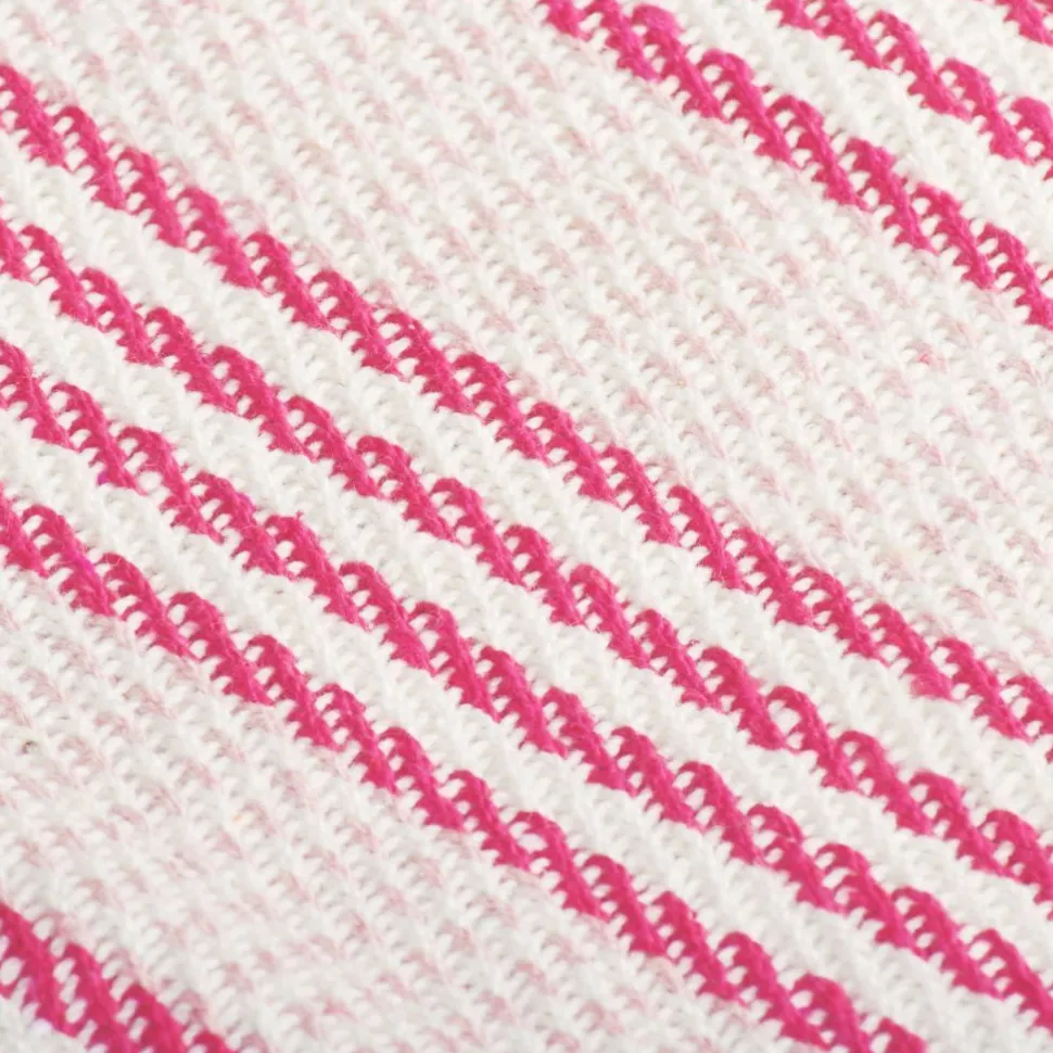 Viltti puuvilla raidat 220x250 cm pinkki ja valkoinen
