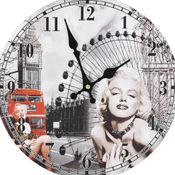 Vintagetyylinen seinäkello marilyn monroe 30 cm