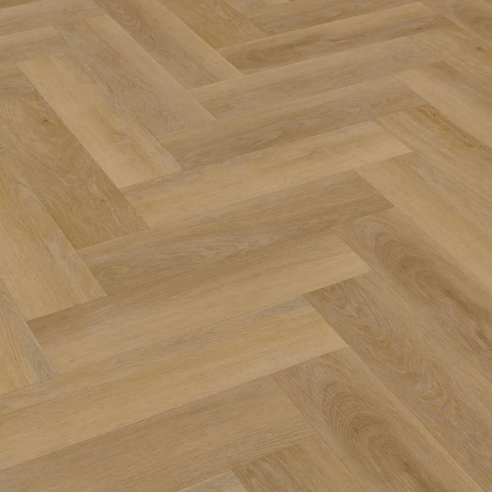 Vinyylilankku Check Floors Check One Herringbone 2072H Alteno Oak, vaaleanruskea, integroitu askeläänieriste