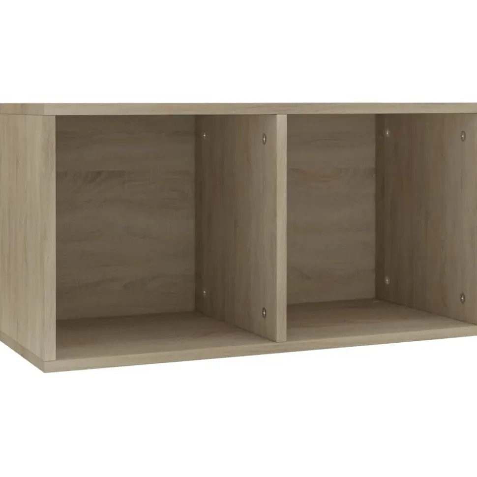 Vinyylilevyjen säilytyslaatikko tammi 71x34x36cm lastulevy