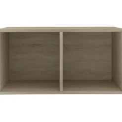 Vinyylilevyjen säilytyslaatikko tammi 71x34x36cm lastulevy