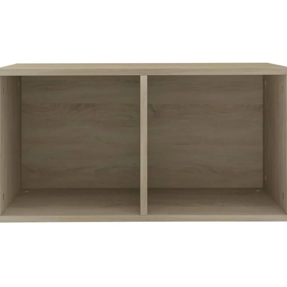Vinyylilevyjen säilytyslaatikko tammi 71x34x36cm lastulevy