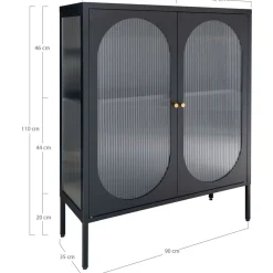 Vitriini House Nordic Adelaide, 90x35x110cm, musta