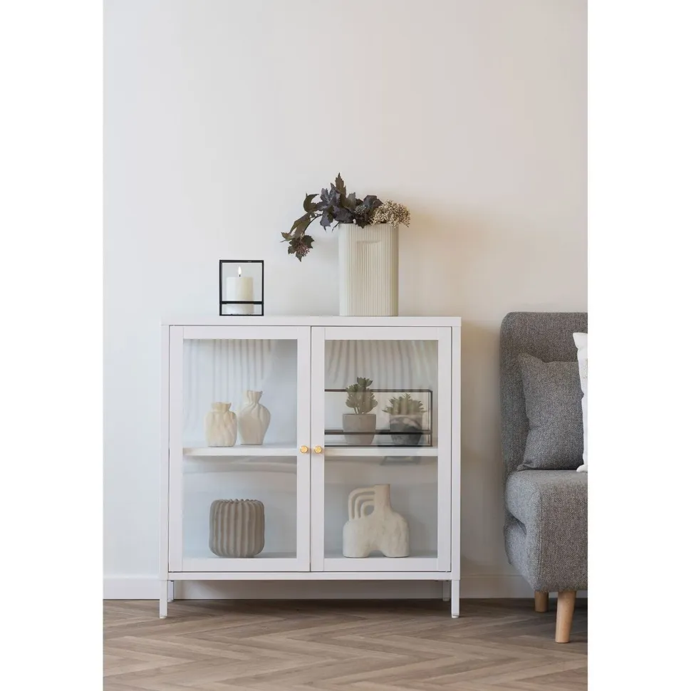 Vitriini House Nordic Dalby, 80x35x80cm, valkoinen teräs