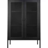 Vitriini House Nordic Melbourne, 80x40x120cm, 2 mesh-ovea, musta metalli