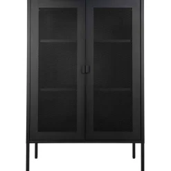 Vitriini House Nordic Melbourne, 80x40x120cm, 2 mesh-ovea, musta metalli