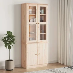 Vitriinikaappi ALTA 77x35x186,5 cm täysi mänty (53949)