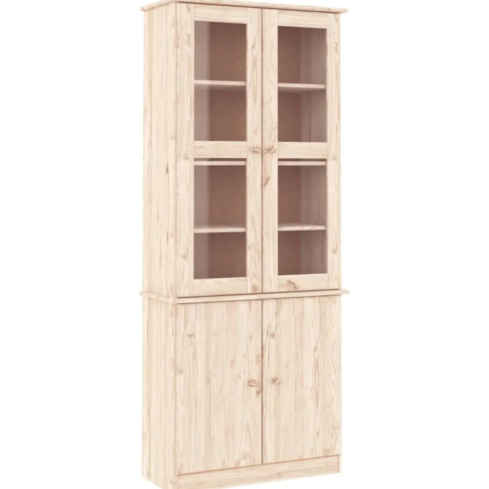 Vitriinikaappi ALTA 77x35x186,5 cm täysi mänty (53949)