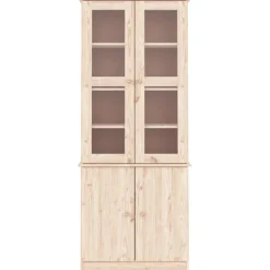 Vitriinikaappi ALTA 77x35x186,5 cm täysi mänty (53949)