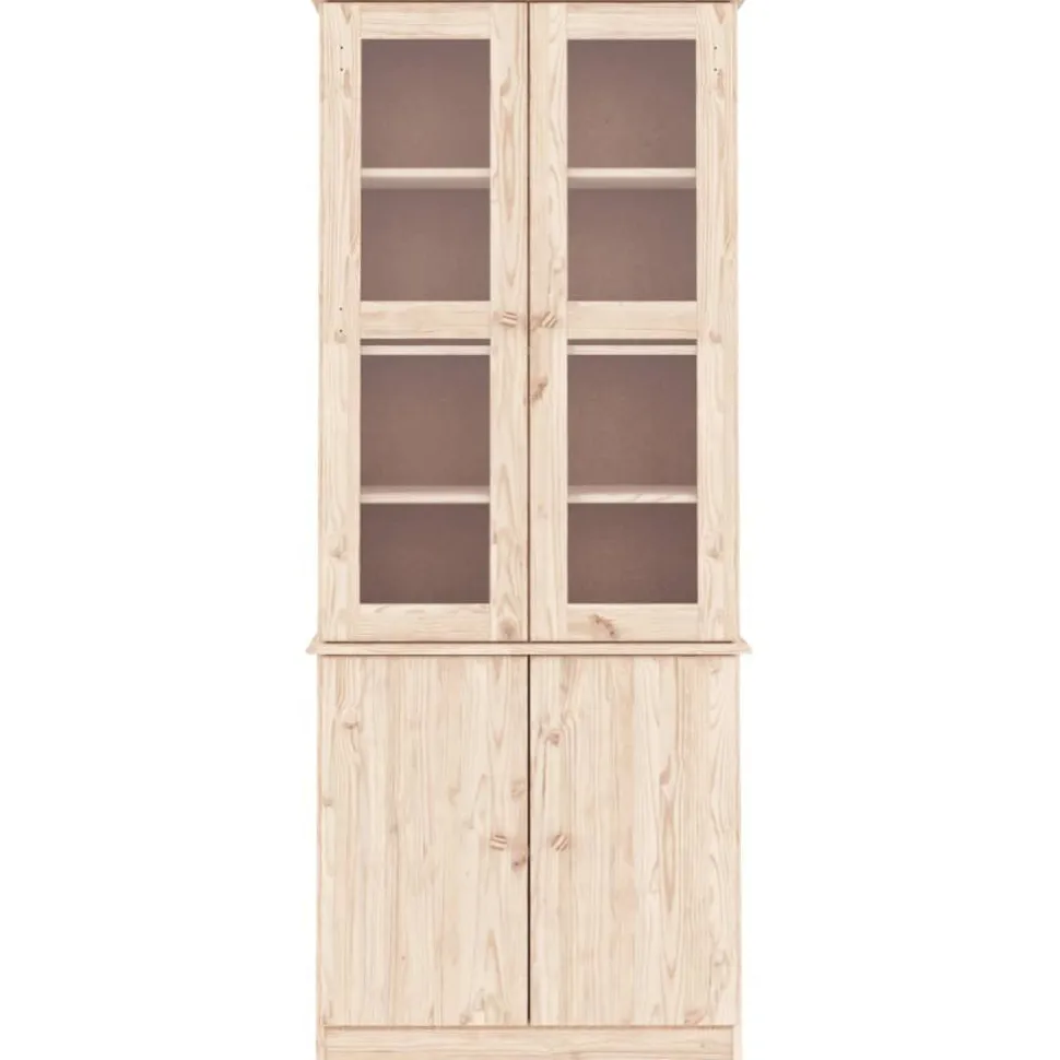 Vitriinikaappi ALTA 77x35x186,5 cm täysi mänty (53949)