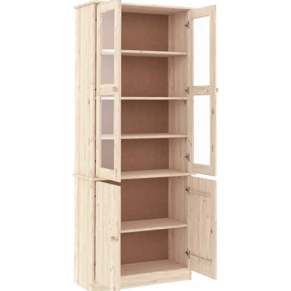 Vitriinikaappi ALTA 77x35x186,5 cm täysi mänty (53949)