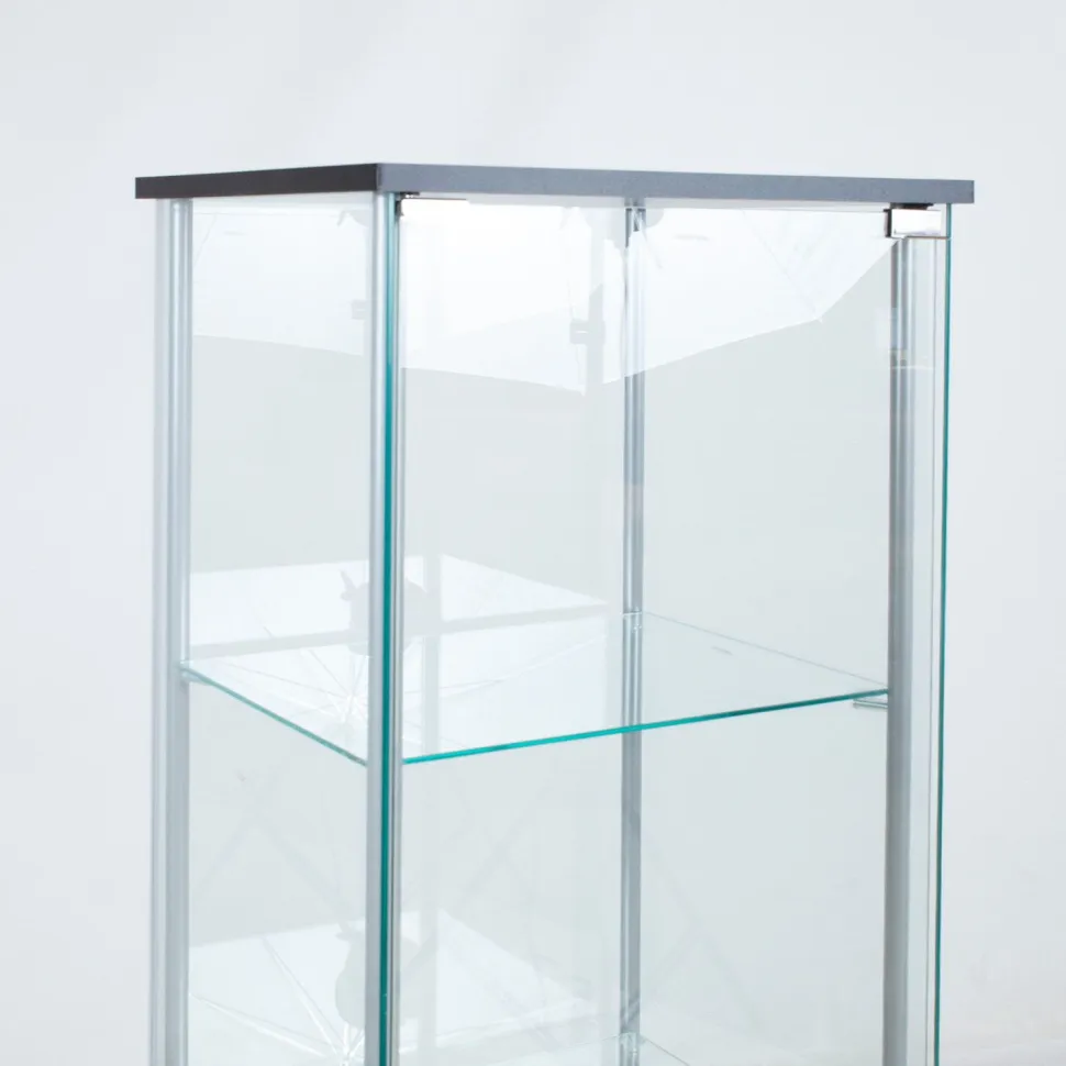 Vitriinikaappi Home4You AIKO 60x36xK163 cm, harmaa