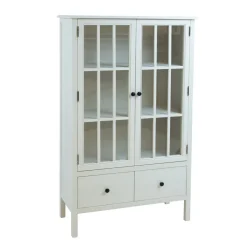 Vitriinikaappi Home4You Devon 80.5x35x136cm, valkoinen