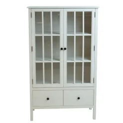 Vitriinikaappi Home4You Devon 80.5x35x136cm, valkoinen