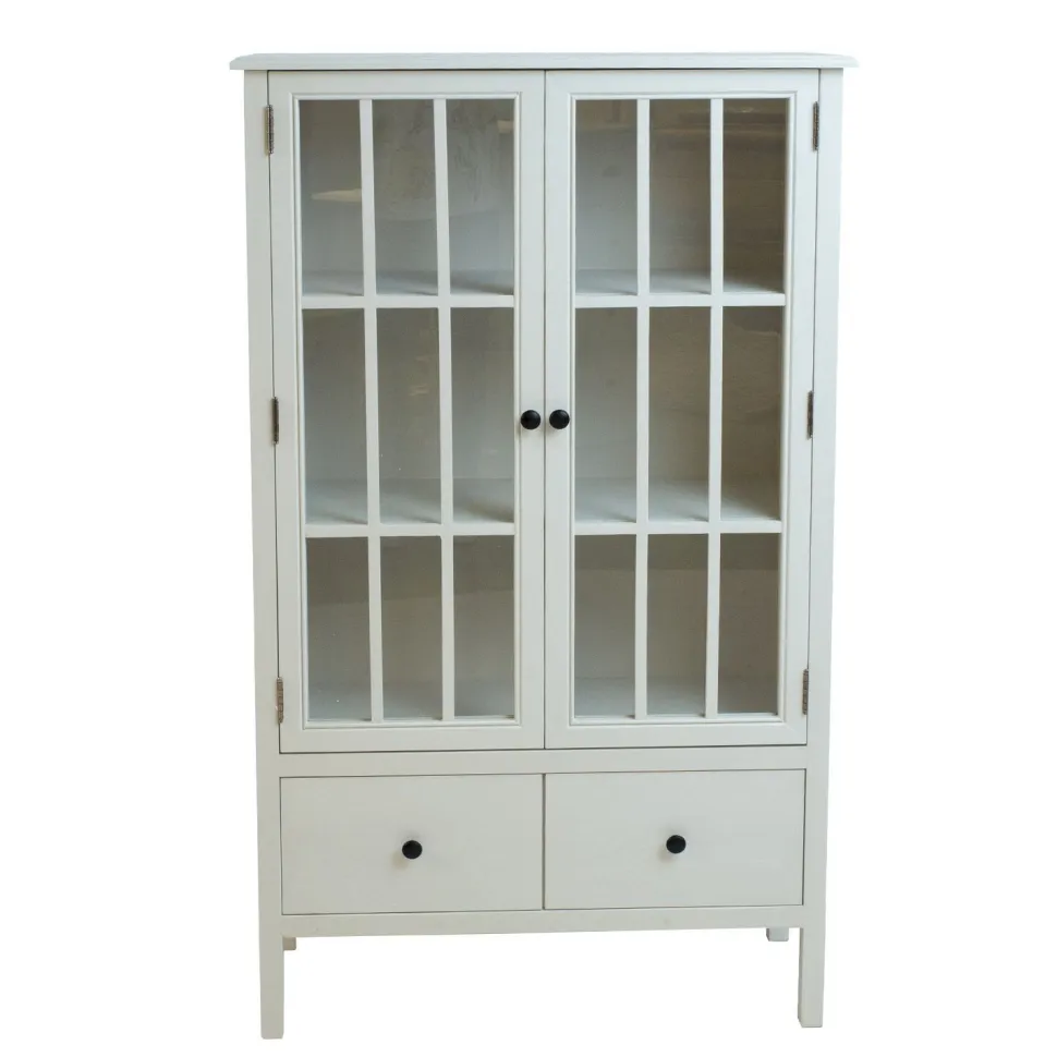 Vitriinikaappi Home4You Devon 80.5x35x136cm, valkoinen
