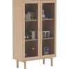 Vitriinikaappi Home4You HANSEN 90x40xK150 cm, melamiini, beige