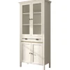 Vitriinikaappi Linento Furniture FRN-21020, 88x194cm, kerma/ruskea/harmaa