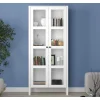 Vitriinikaappi Linento Furniture FRN-20032, 80x180cm, valkoinen