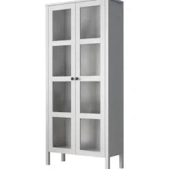 Vitriinikaappi Linento Furniture FRN-20032, 80x180cm, valkoinen