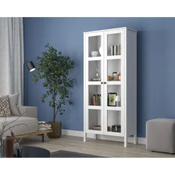 Vitriinikaappi Linento Furniture FRN-20032, 80x180cm, valkoinen