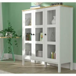 Vitriinikaappi Linento Furniture FRN-20073, 112x123cm, valkoinen