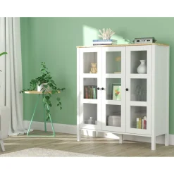 Vitriinikaappi Linento Furniture FRN-20073, 112x123cm, valkoinen