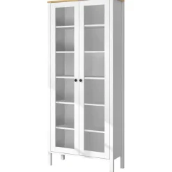 Vitriinikaappi Linento Furniture FRN-20074, 83x194cm, valkoinen
