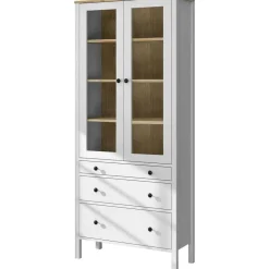 Vitriinikaappi Linento Furniture FRN-20069, 83x194cm, valkoinen/ruskea