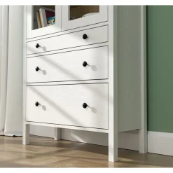 Vitriinikaappi Linento Furniture FRN-20069, 83x194cm, valkoinen/ruskea