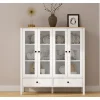 Vitriinikaappi Linento Furniture FRN-20071, 130x136cm, valkoinen/ruskea
