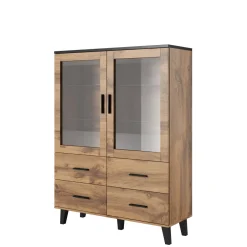 Vitriinikaappi LOTTA II 120 2D4S, beige/musta (2711)